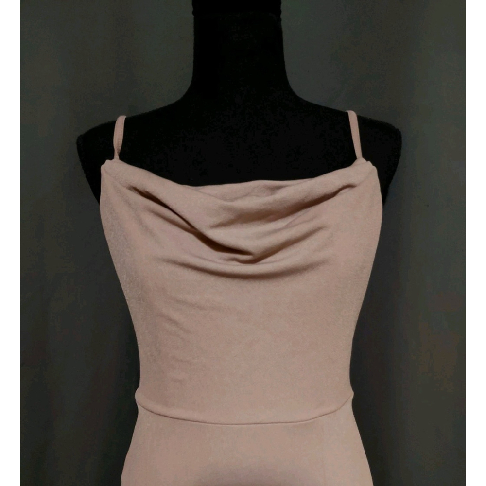 BIRDY GREY Ash Crepe Long Maxi Formal Dress Taupe With Slit Size Small NWOT - Picture 6 of 13